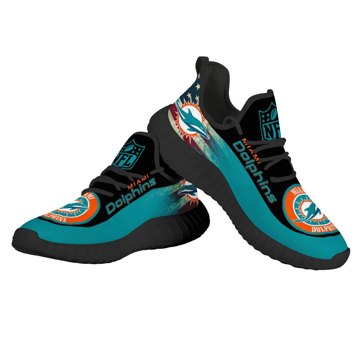 Women's NFL Miami Dolphins Mesh Knit Sneakers/Shoes 004
